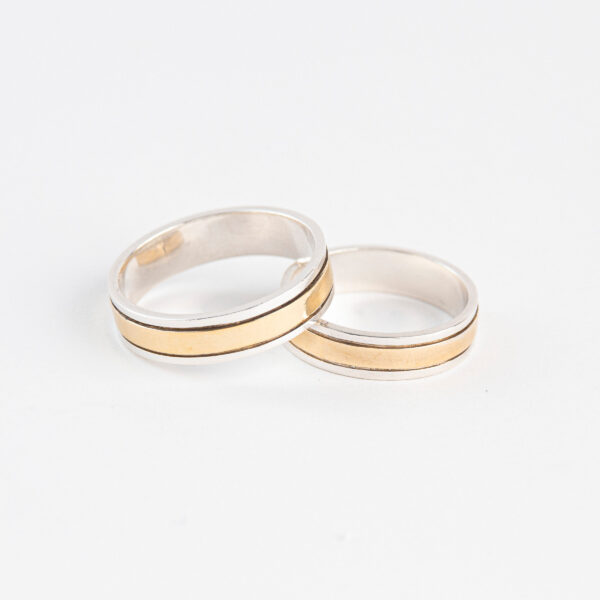 Argollas plata con oro