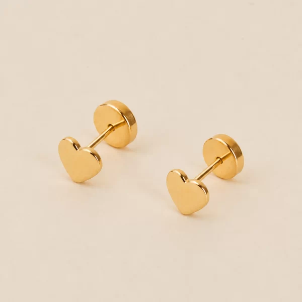 Aros Abridores Corazón Oro 18k Bebé